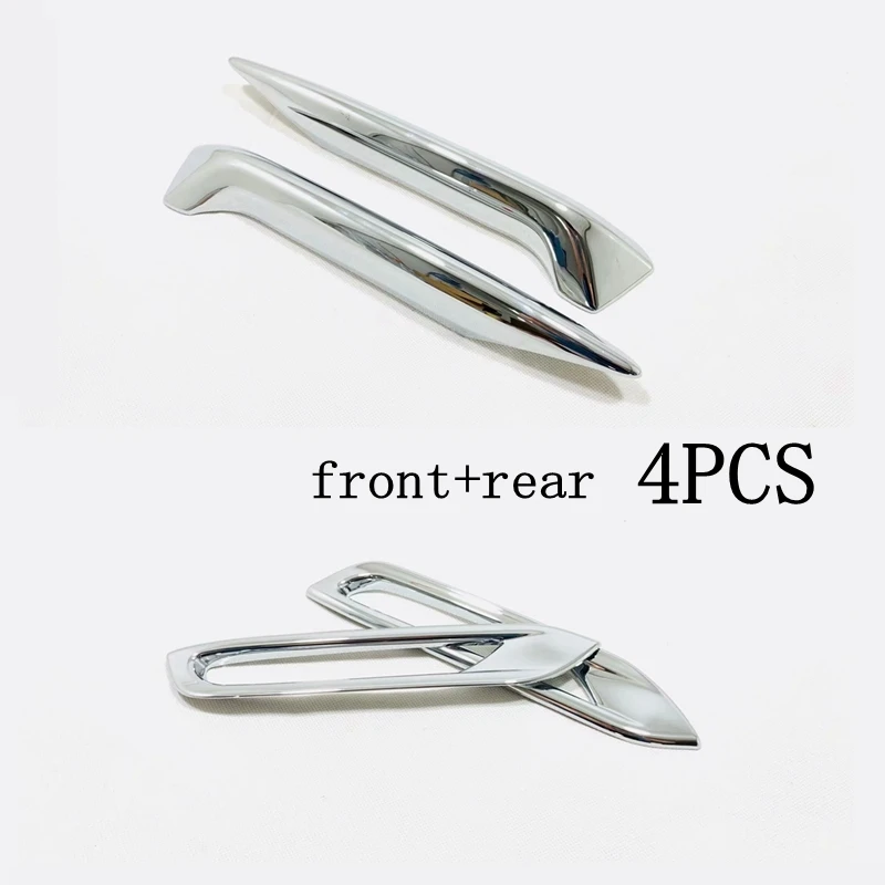 FRONT and REAR 4 PCS Авто аксессуары передние противотуманные фары лампа век бровей крышка отделка ABS хром подходит для Nissan Qashqai J11 - Цвет: FRONT and REAR 4 PCS