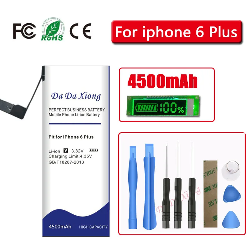 Аккумулятор Da Xiong на 4500 мА · ч для iPhone 6 Plus бесплатные инструменты|battery for|4000mah