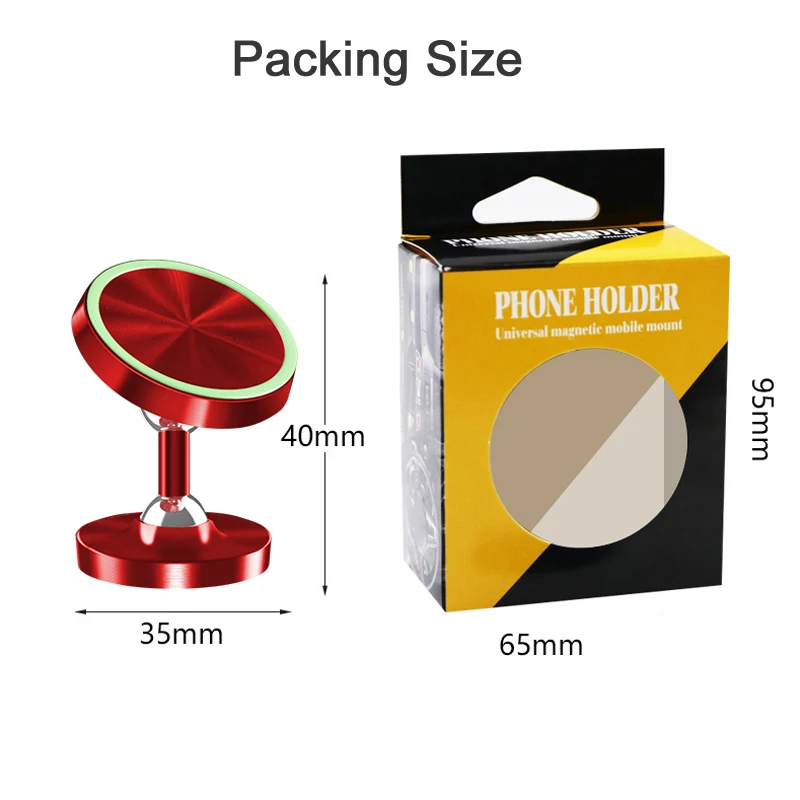 luminous magnetic metal phone holder stand for car mobile universal mount magnet gps for iphone xiaomi huawei samsung free global shipping