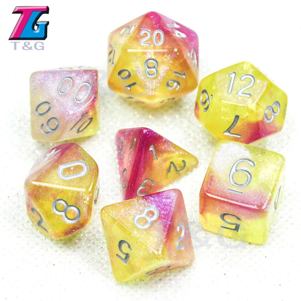 RPG DND Game Universe Galaxy Digital Dice Set of D4-D20 with Bag Shinny Effect Cool for Boardgame Party Gift Hot Sale | Спорт и
