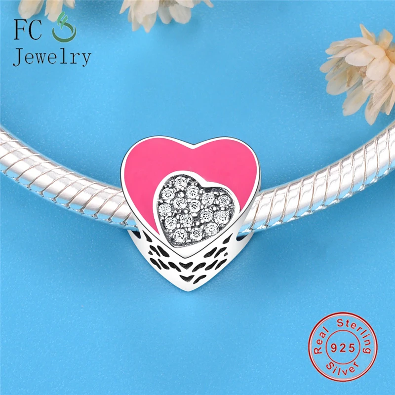 Бусина Шарм с розовой эмалью серебро 925 пробы|Бусины| |