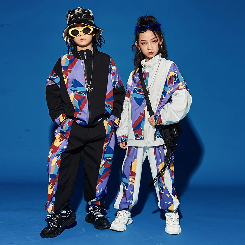 

Children'S Hip-Hop Dance Costumes For Boys Loose Hiphop Suit Drum Show Stage Outfits Girls Jazz Street Dance Clothing DQS5797