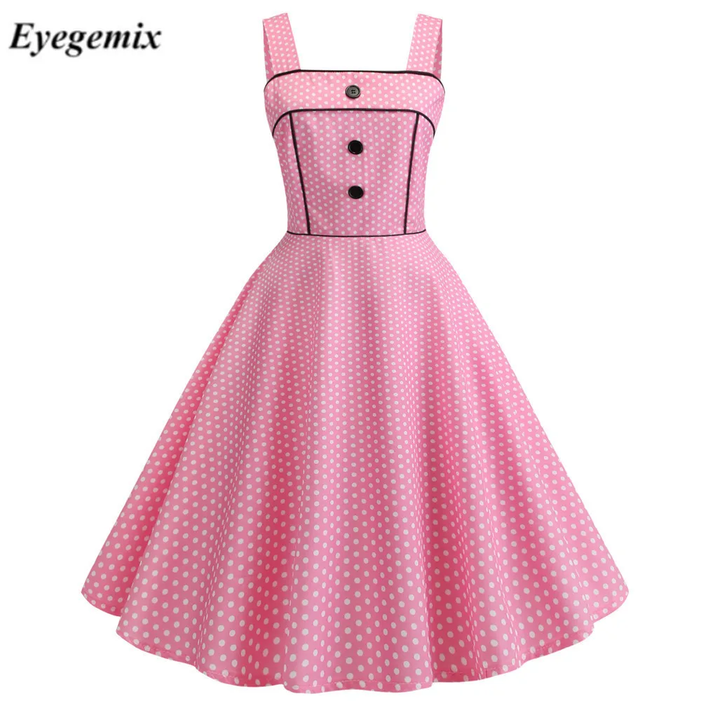 Винтажное платье 2021 повседневное летнее в цветочек для женщин халат 50S 60