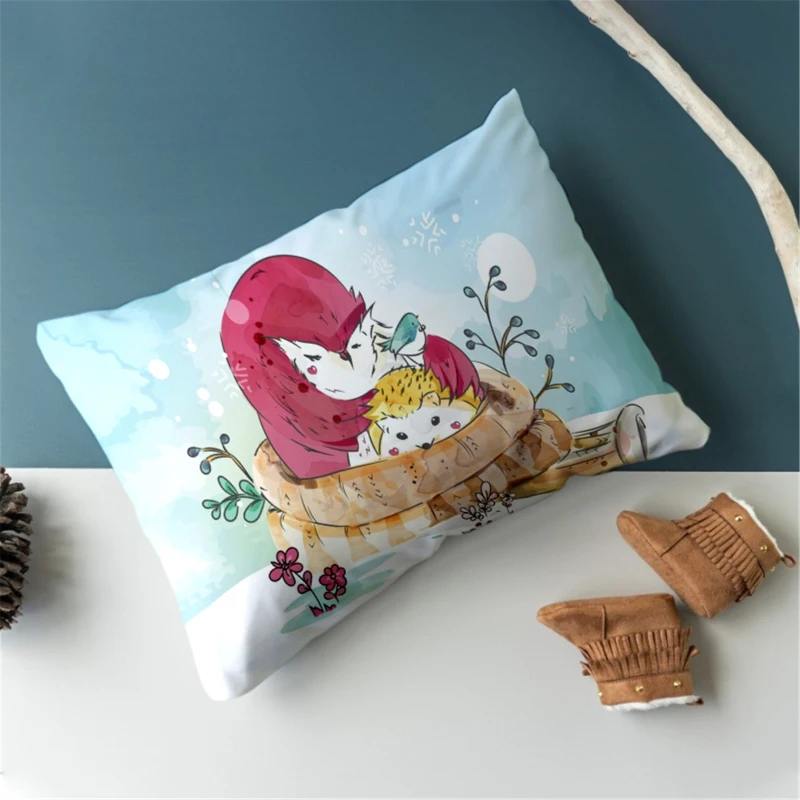 

Fuwatacchi Cartoon Design Cushion Cover Cute Animal Decorative Pillows Cover For Kids Sofa Pillowcases For Home Decor 30x50cm