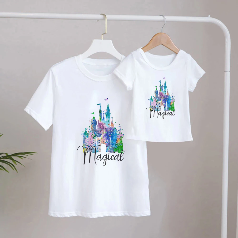

Волшебная свободная футболка Disney, модная семейная одежда с Микки Маусом, красивый топ, свободная хипстерская футболка в стиле хип-хоп