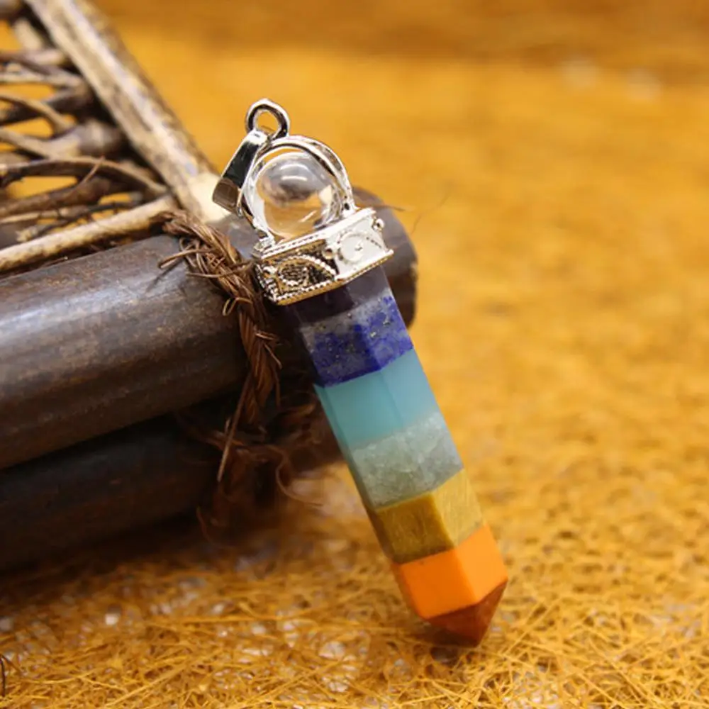 6 шт. друза рейки натуральный камень искусственная подвеска семь чакр