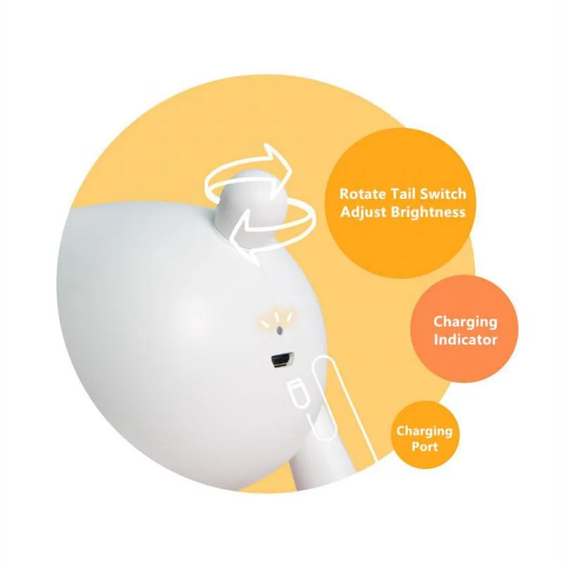 

Hot sale Elk Deer Rotary Night Light Tail Adjustable Timing USB Lamp Kids Bedroom Decor Desktop decoration