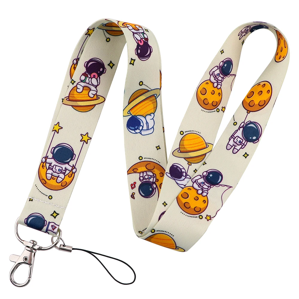 YQ790 симпатичный астронавт шнурок ID держатель значка ремешок на шею для телефона