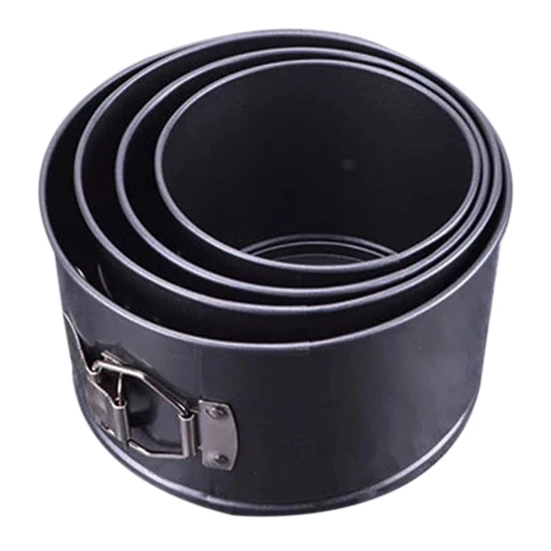 

4Pcs Round Shape Non-Stick Springform Cake Mold Cake Pan Pastry Bread Baking Pan Mould DIY Cooking Tools