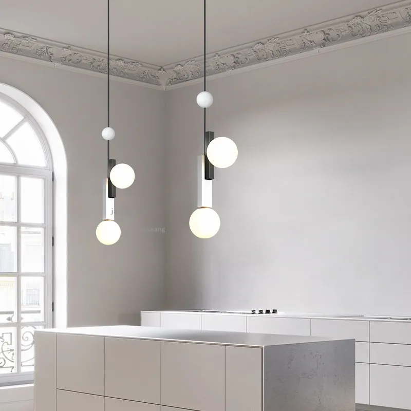 Светодиодный стеклянный подвесной светильник s в скандинавском стиле украшение