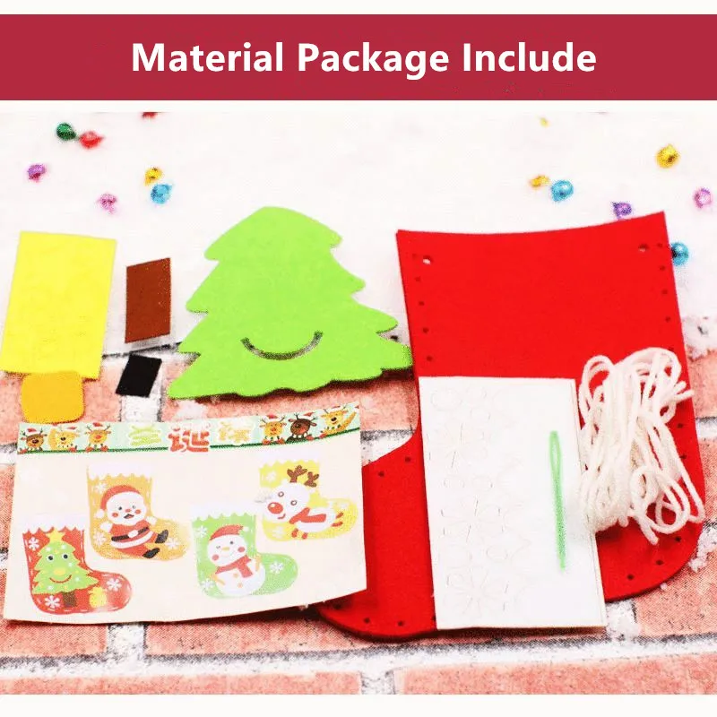4 Styles of Craft Kits Christmas Socks Needle Felting Cute Santa Claus's Present Gift Felt Animals Material Package | Дом и сад