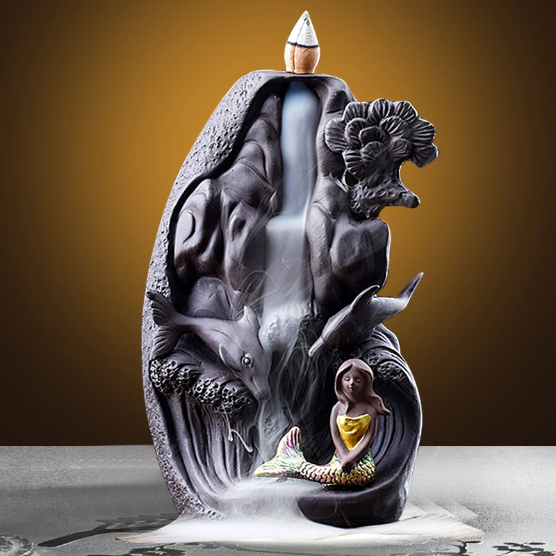 

Waterfall Backflow Incense Burner Unique Zen Ornament Ceram Censer Insenso Air Freshen Oriental Quemador De Incienso Home Decor