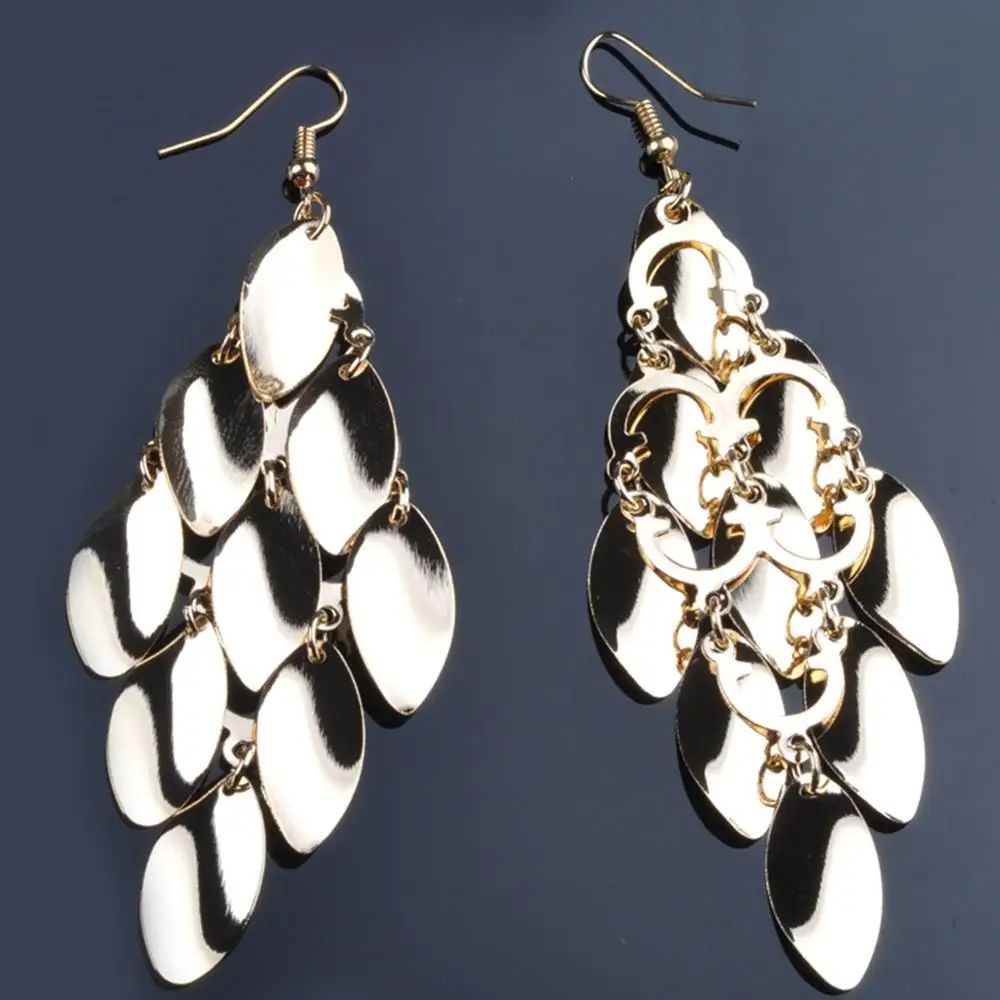 

1Pairs Random Mixed Style Gold Plated Dangl Earrings Women Fashion Beautiful Hook Earrings Jewelry