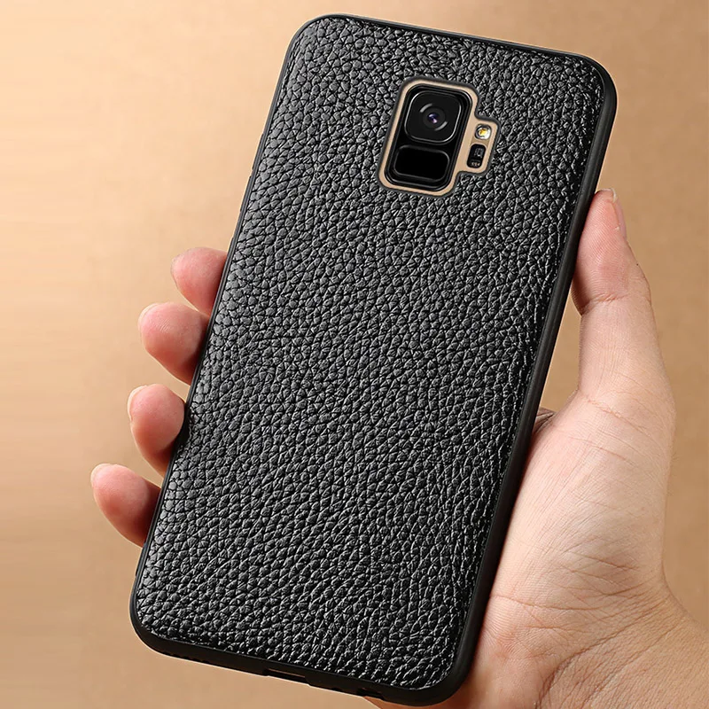 Чехол для телефона чехол s samsung Galaxy S6 S7 S8 S9 S10 плюс Litchi текстура Note 8 9 A5 A7 A8 2018 J3 J5 J7 2017