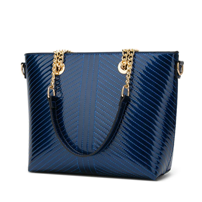 Dark Blue ICEV, новинка, модные женские сумки из лакированной кожи, сумка-мессенджер из кожи, женская сумка для офиса, клатч, Большая вместительная сумка-тоут - Цвет: Dark Blue