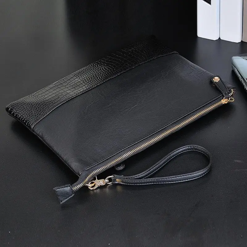 

KUDIAN BEAR Solid Leather Men Clutch Bag Fashion Male Handbag For Ipad Casual Bag Cell Phone Pocket Shoulder Bag BIX434 PM49
