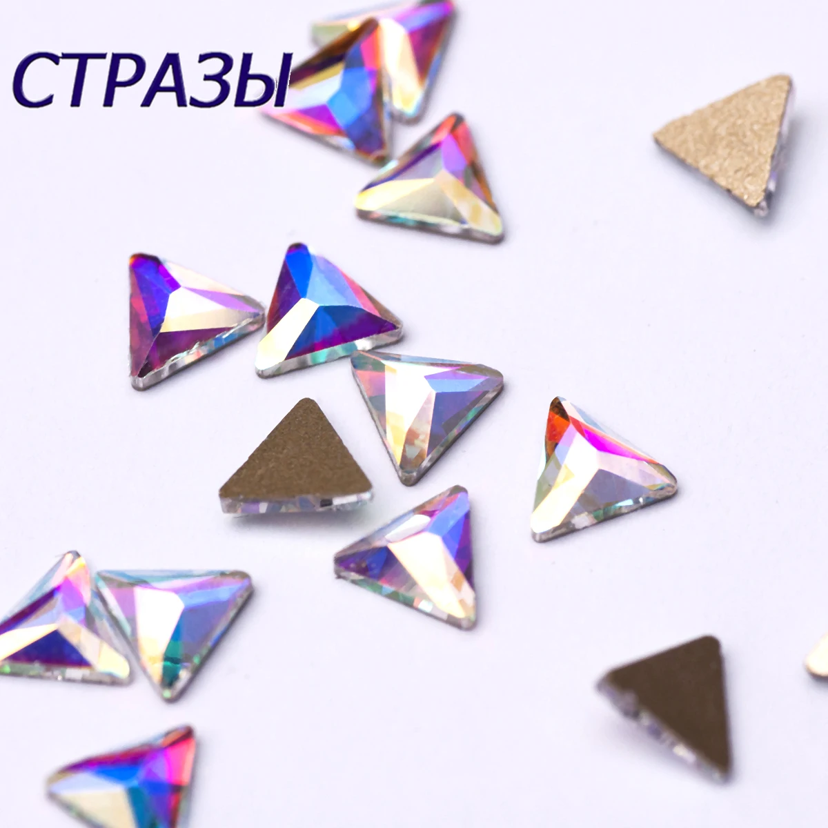 

Triangle shaped 7mm AB Flatback Crystal Nail Diamond Rhinestones Strass Glass Jewelry For 3D DIY Design Nails Art Decorations