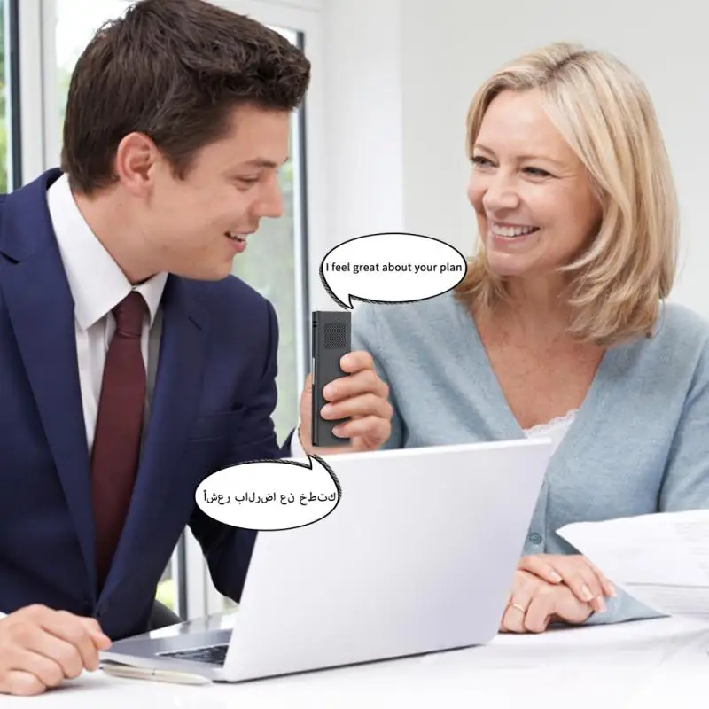 Портативный многоязычный умный переводчик T8 68 голоса в реальном времени для