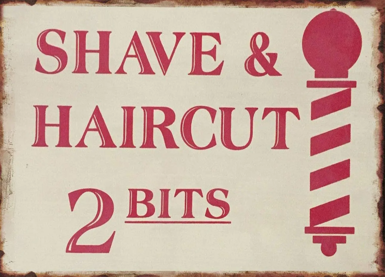

Vintage Shave & Haircut Tin Sign Barber Shop Home Decor for Bar Cafe Home Wall Decor Metal Tin Sign 12x16 inch