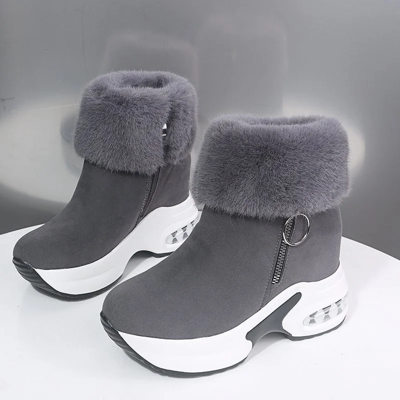 

Snow boots, women's platform, warm leather boots, informal shoes, winter boots