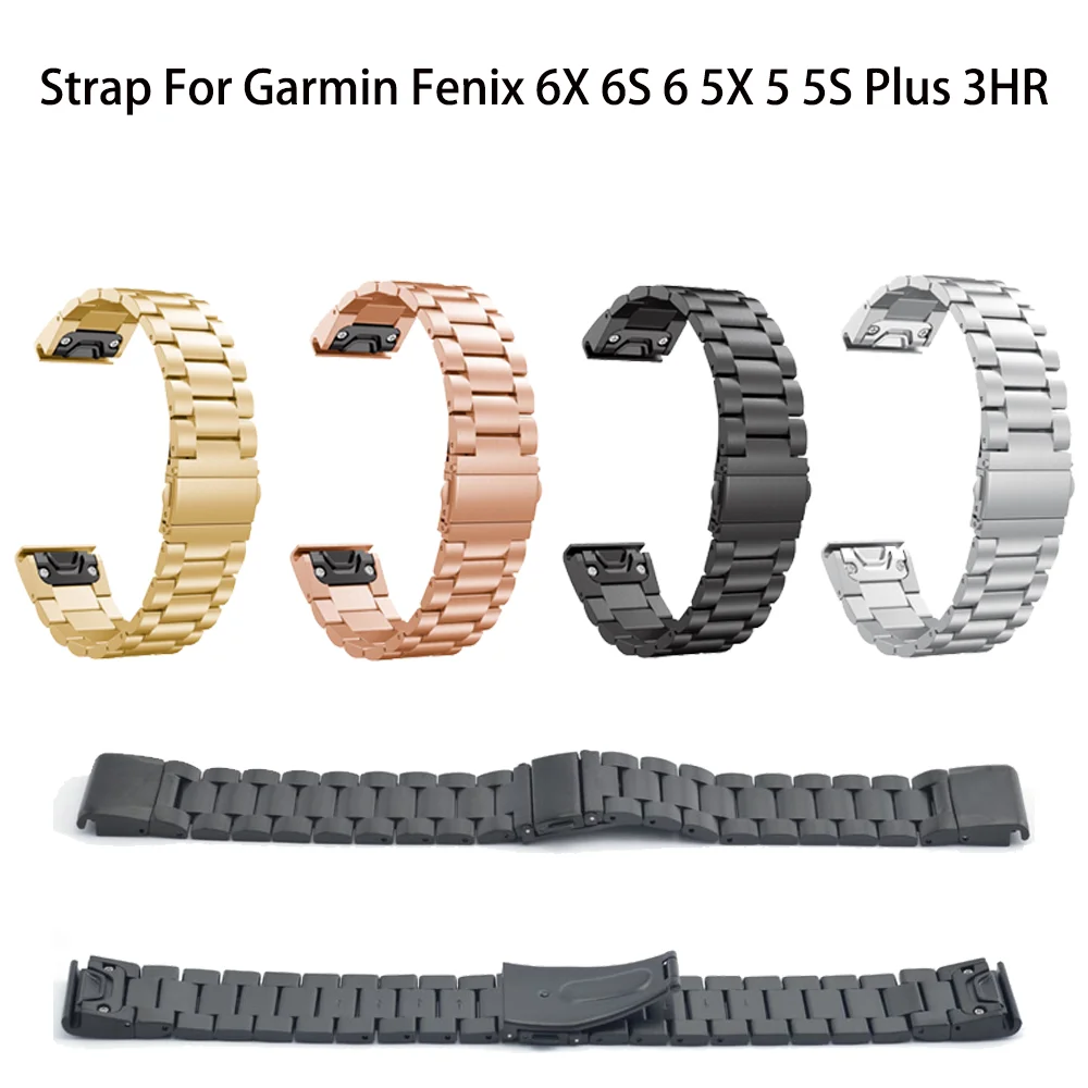 Браслет из нержавеющей стали для смарт-часов Garmin Fenix 5 5S 5X 6S 6X 6 Pro Forerunner 935