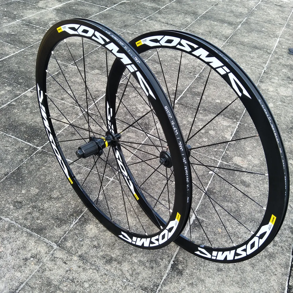 Online Original Heißer Verkauf 700C 40mm Felgen Aluminium Legierung V Bremsscheibe 7/11 Geschwindigkeit Cosmic Elite Bike Räder BMX Straße Fahrrad Laufradsatz