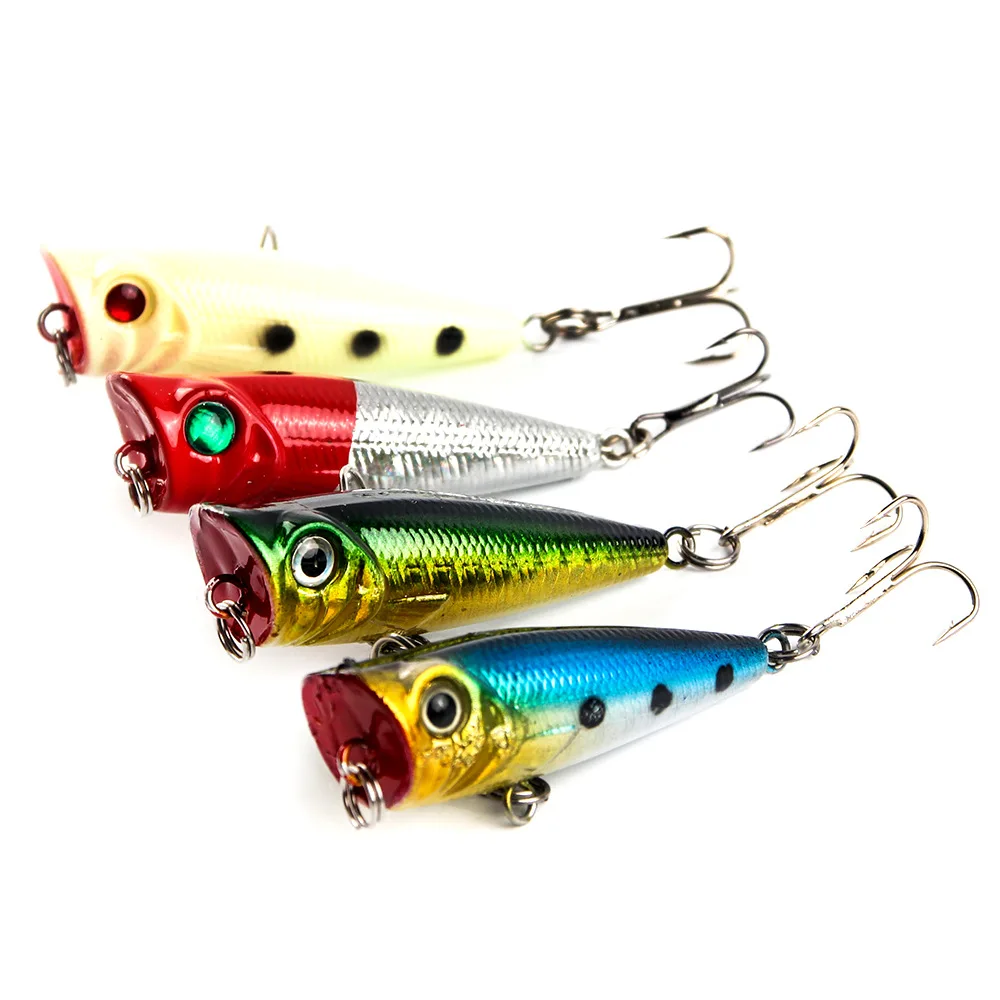 4 шт./лот новая приманка Поппер 5 см 5g жесткие рыболовные приманки воблеры