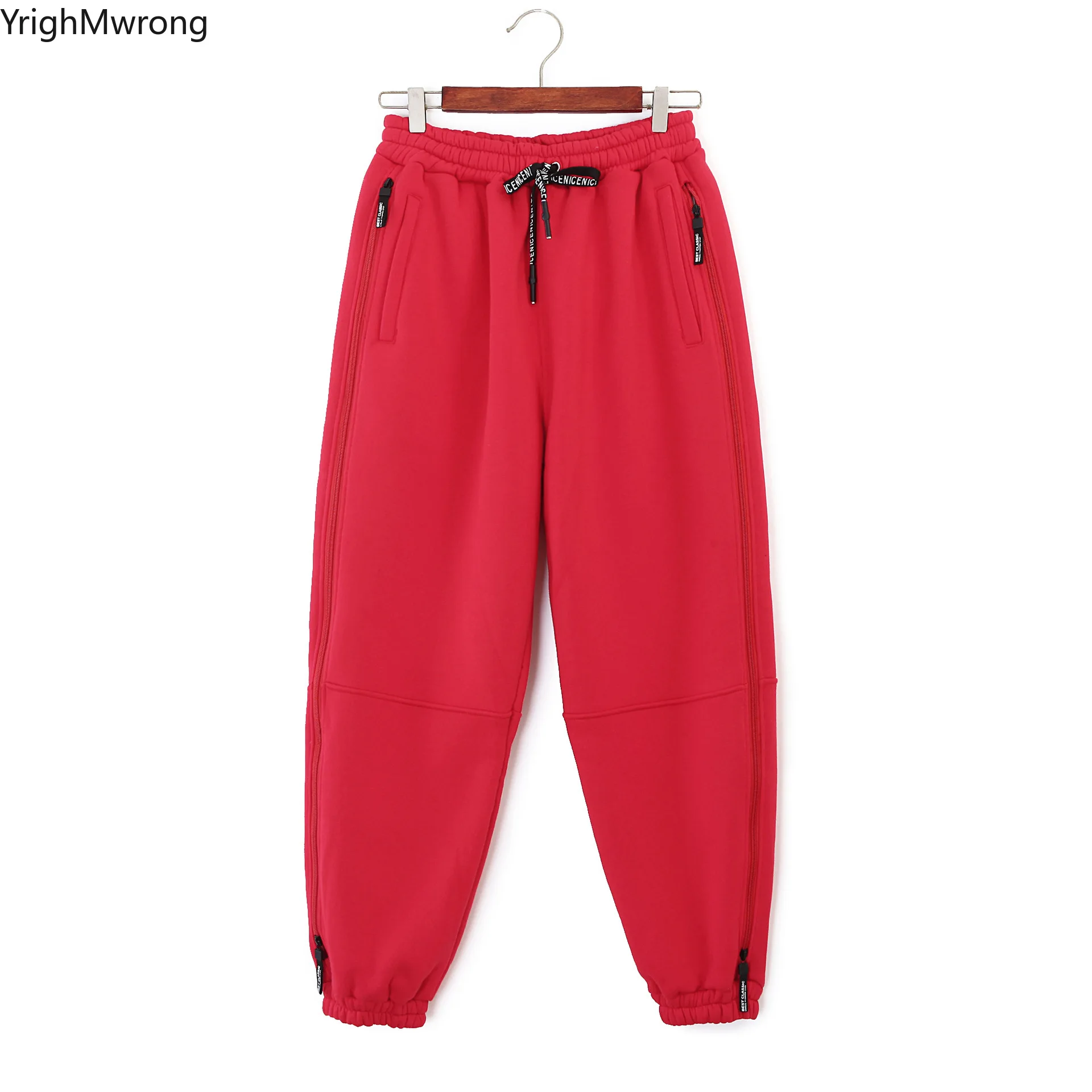 Панк кольцо с заклепками карго карман Письмо Drawstring талия контрастный блок молния