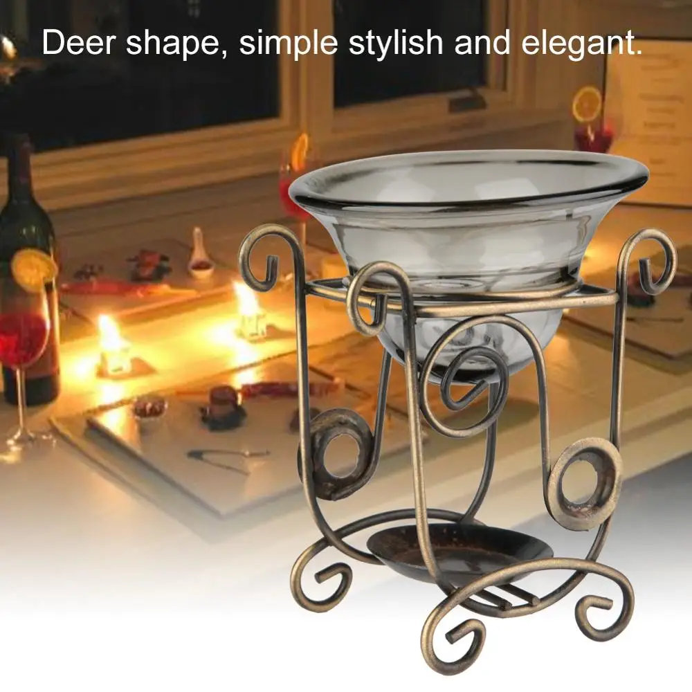 6 видов в форме оленя винтажная железная Арома печь горелка стойка + стеклянный