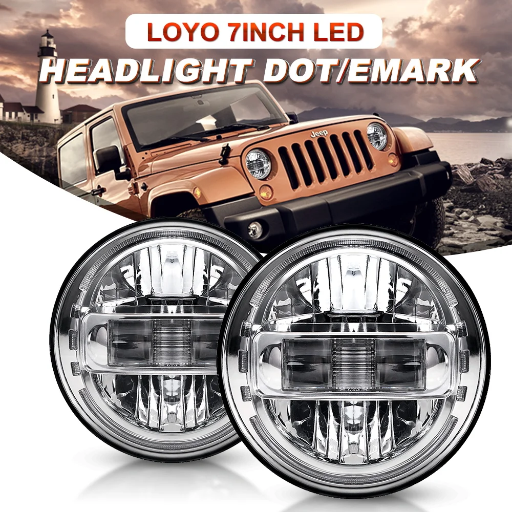 Новейшие 7 дюймовые светодиодный ные фары для Jeep Wrangler JK 2007 2018 LJ CJ TJ Suzuki Samurai Lada 4x4 DRL