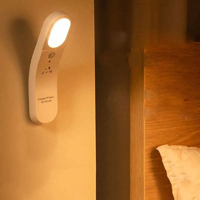 

Светодиодный светильник с датчиком движения Y-образный светильник для коридора Магнитный прикроватный аварийный ночник для шкафа гардероб...