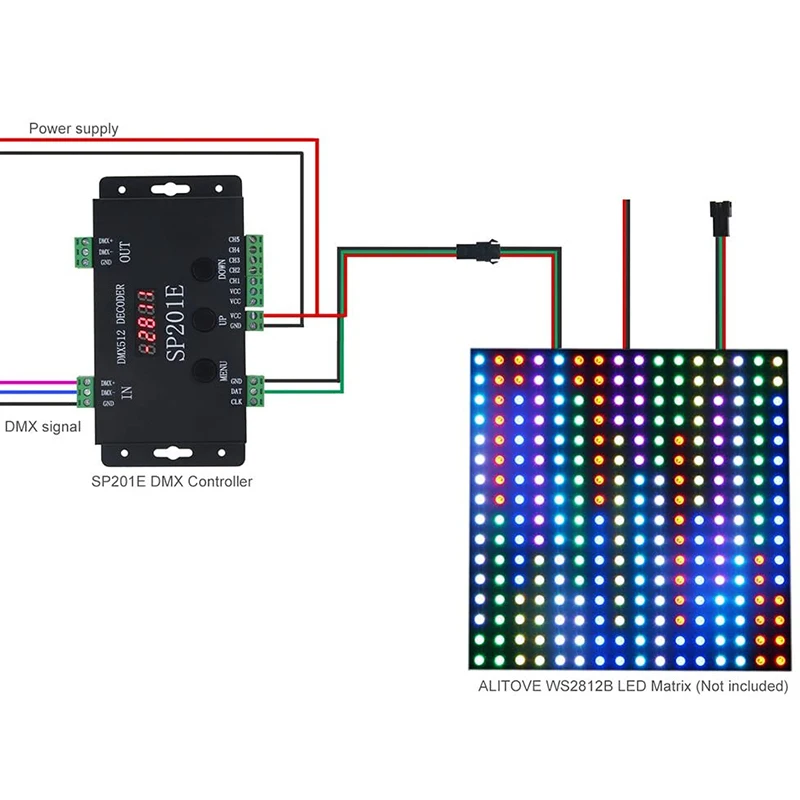 SP201E DMX512 WS2812B WS2811 DMX к SPI контроллер декодер поддержка нескольких ICs | Электроника