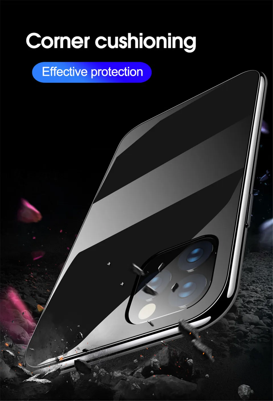 Магнитный адсорбционный чехол ярких цветов 360 на для iPhone 11 Pro MAX чехол из закаленного стекла для iPhone XS MAX XR X 7 8 Plus чехол на для айфон 11 Pro Max X XR XS MAX 7 8 плюс