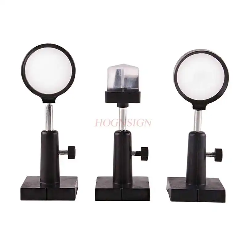 

3pcs Lens prism and bracket junior high school physical optics experimental equipment convex lens concave lens triangular prism