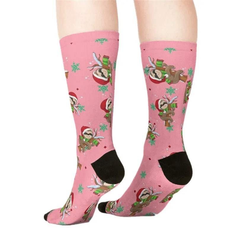 

Women's socks kawaii Deep pink sakura pattern printed Socks Women harajuku Happy Funny Novelty cute girl gift Socks for women