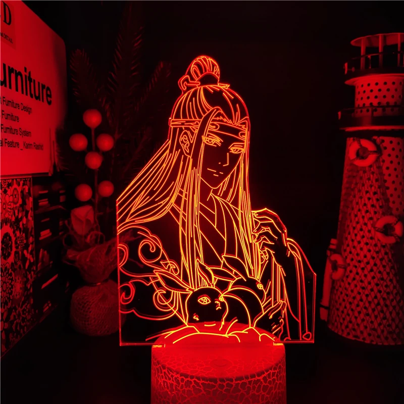 Светодиодная панель Mo Dao Zu Shi Lan Zhan аниме-фигурка 3D иллюзия светсветильник для