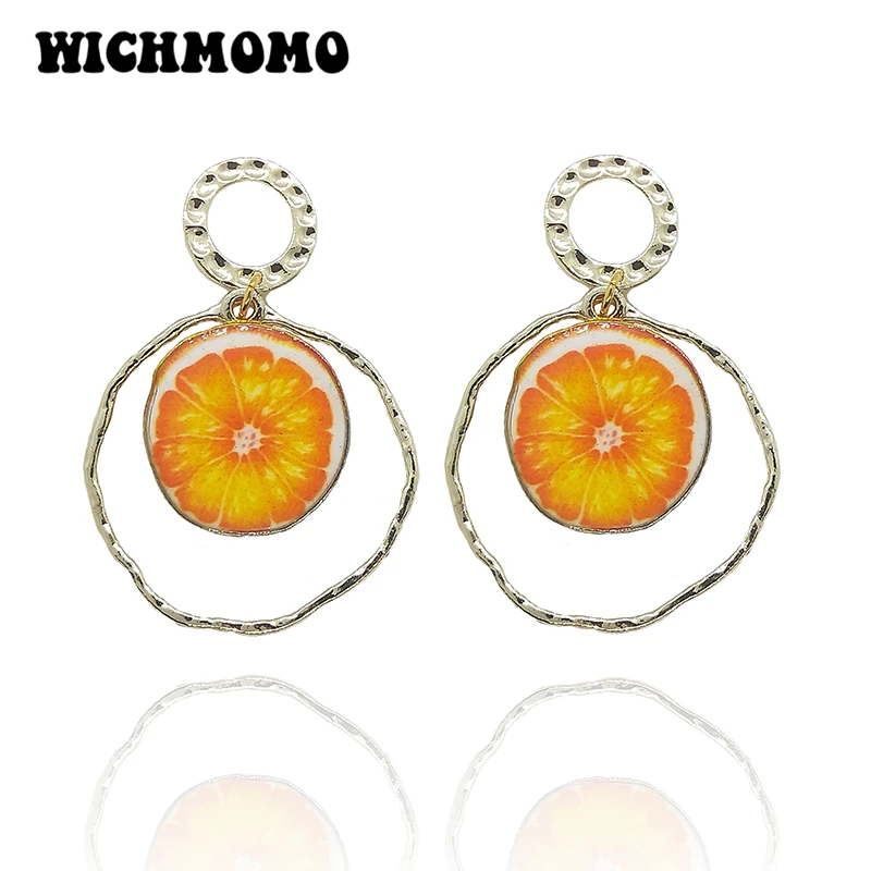 2019 Новая мода 50 мм цинковый сплав золотые подвески в виде фруктов этнические