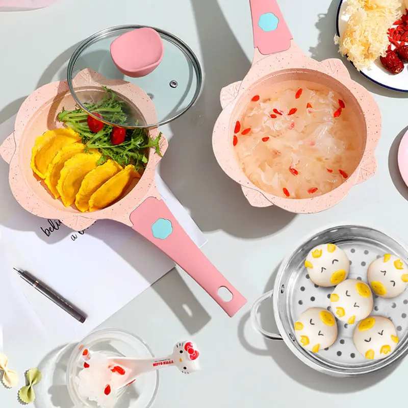 

Baby Food Supplement Pot Baby Non-stick Pan Milk Pot Soup Pot Omelette Pot Children Maifan Stone Wok Kitchen Pot Hotpot Cast