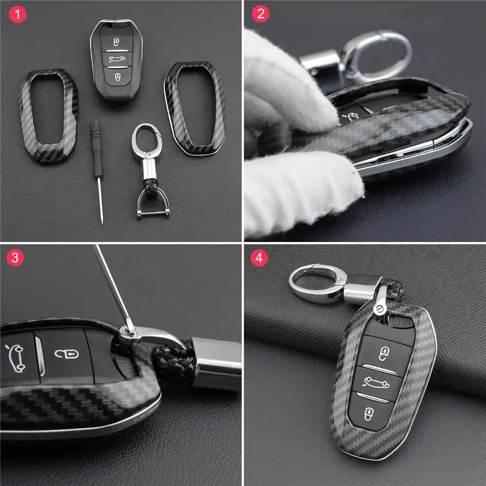 

Key Case Fob Bag Holder ABS Hard Shell Cover Parts Fit For Peu-geot 508 2019-2020 3008 5008 For Ci-troen C3 C4 C5 For D-S 3 5 7