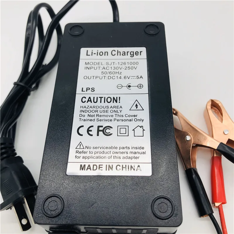 14.6V 10A 5A 12V 12.6V Lithium Ion Battery Charger Plug Clips Charge DC Joint Adapter Input 100-240V Protection