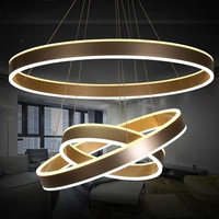 40 60 80cm modern led living dining room pendant lights suspension luminaire led 3 rings pendant lamp fixture de techo colgante