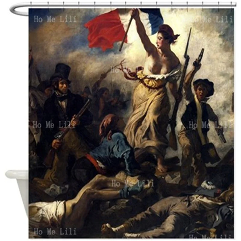 

French Revolution Painting Shower Curtain Hold The Banner High Social Revolution Theatre Of War Eugene Art Bathroom Decor