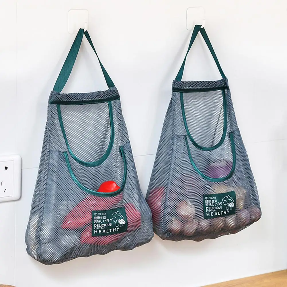 

Kitchen Vegetable Mesh Produce Bag Reusable Washable Storage Bags Mesh Fruit Storage Bags For Toys Hanging Kitchen Bag Dropship