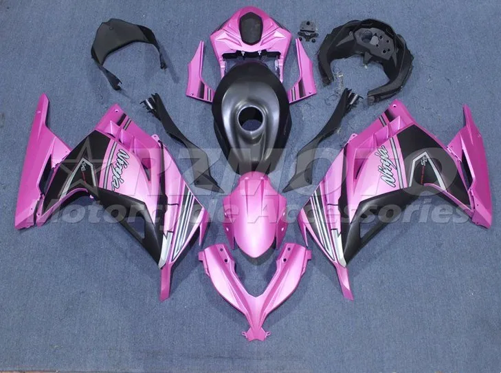 

New ABS Motorcycle whole Fairings Kit Fit for kawasaki Ninja300 EX300 13 14 15 16 17 18 Bodywork set + Tank cover black Pink