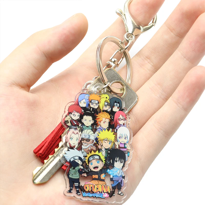 Аниме акриловые цепочки для ключей нарутос брелок Учиха Саске красное облако