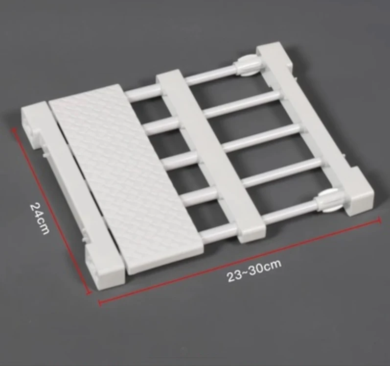 24white 23-30cm Шкаф перегородка держатель для хранения вешалка для шкафа Регулируемый многослойный Органайзер Полка Ванная комната держатель кухня отдельный каркас - Цвет: 24white 23-30cm