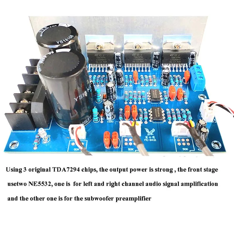 TDA7294 150 Вт + 80 2 1 3 канальный динамик сабвуфер бас NE5532 HiFi аудио усилитель мощности