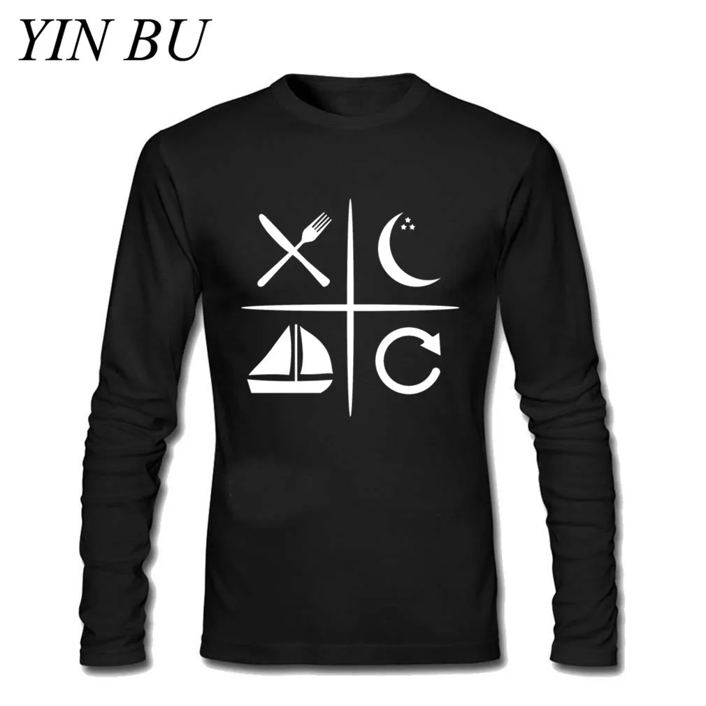 Eat Sleep Sail Repeat Мужская футболка для мальчиков дизайн с длинным рукавом хлопок