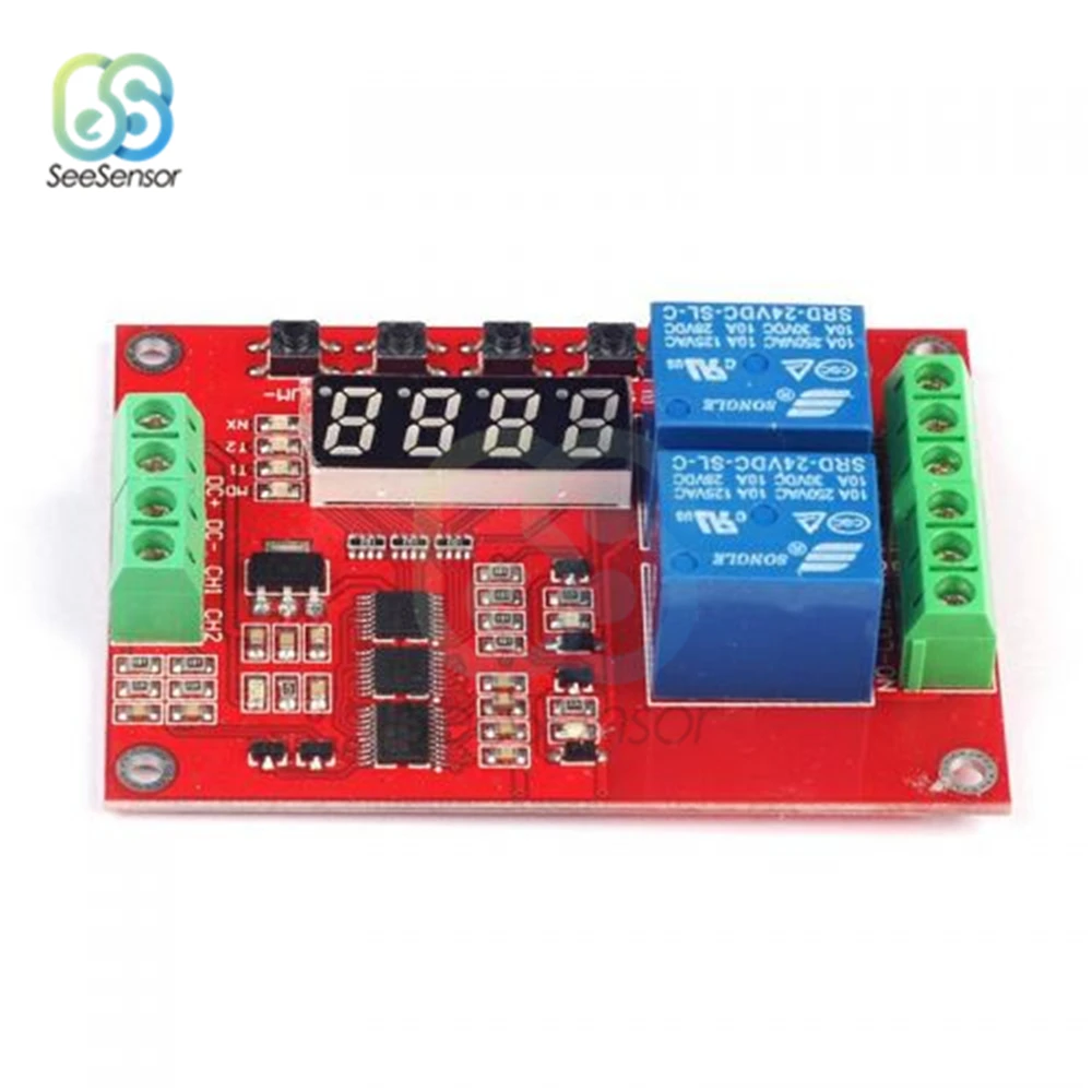 DC 5V 12V 24V светодиодный 2 канальный Многофункциональный релейный модуль Таймер