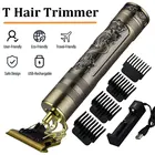 Электрическая машинка для стрижки волос для мужчин, Аккумуляторный триммер для бороды, 0 мм, беспроводная, для парикмахеров